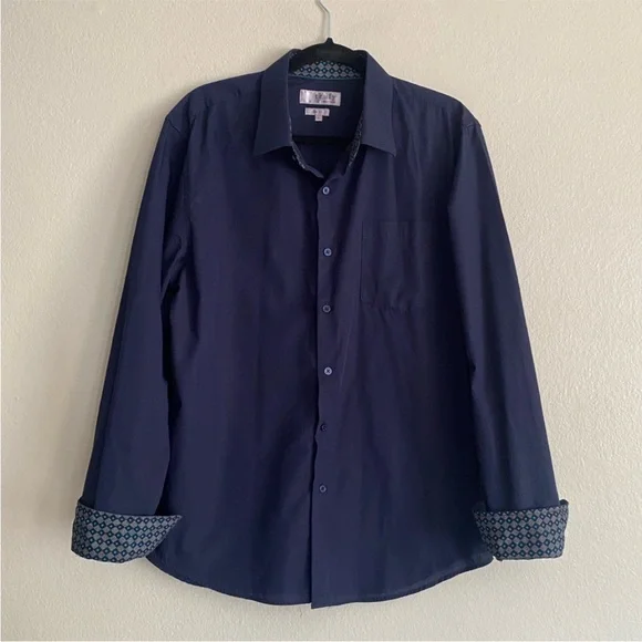 craft flow mens dress shirt Truly by Craft and Flow Blue Slim Fit Men’s Button Down Casual Shirt✨
